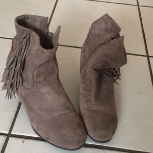 Suede gray ankle booties